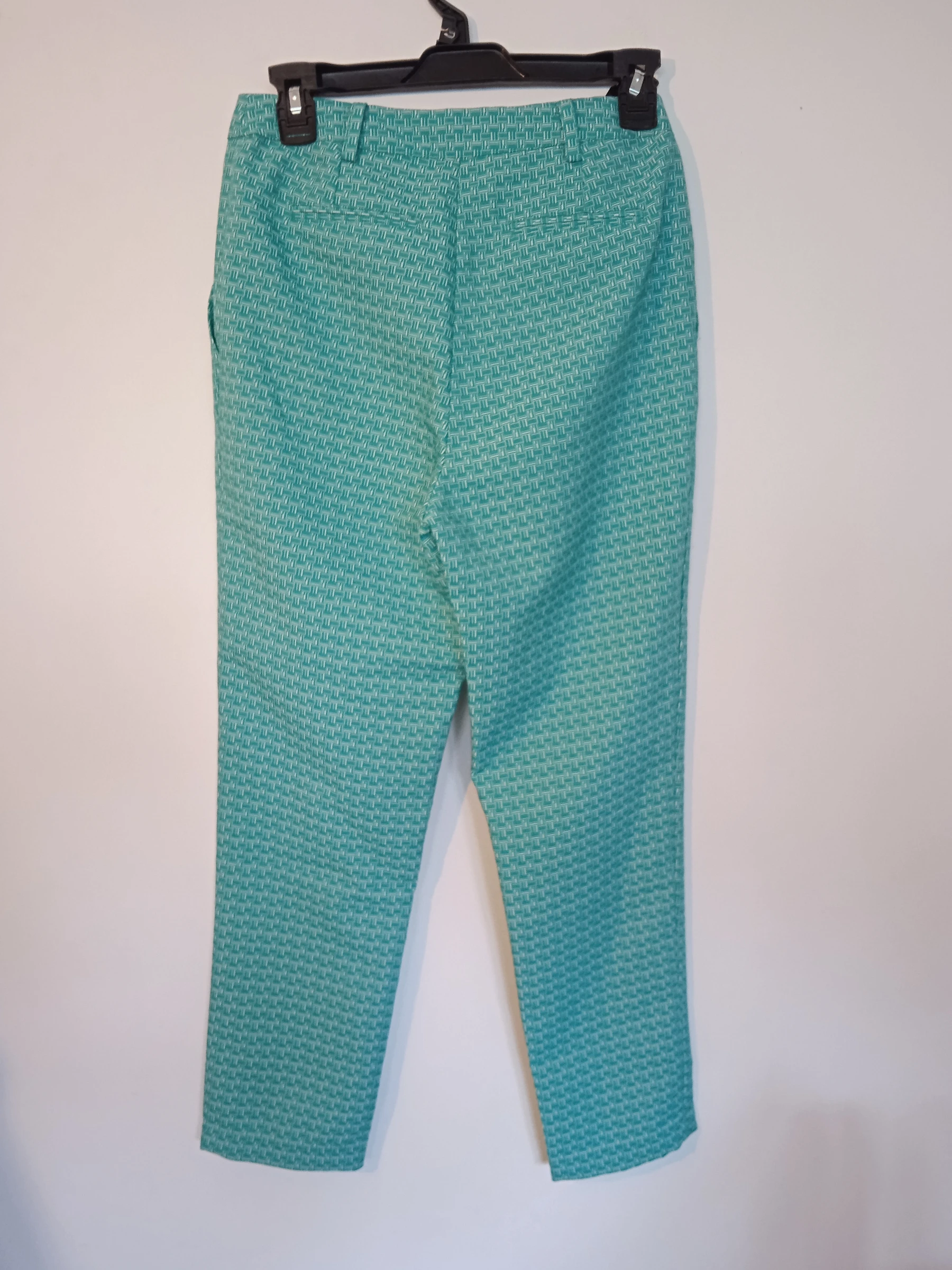 High-waisted straight trousers, green and white Etam size 34/36 – photo 5